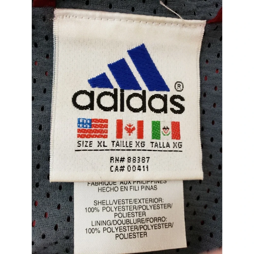 Adidas Men's Jacket XL L/S Maroon Gray Hooded Full Zip Mesh‎ Lined Windbreaker